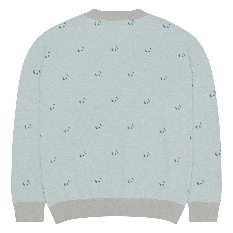 Thumbnail: Relaxed fit knitted crew neck sweater_Blue logos