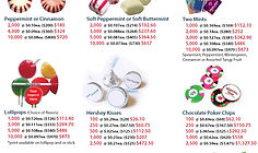 Printed flyer for custom individually wrapped candy