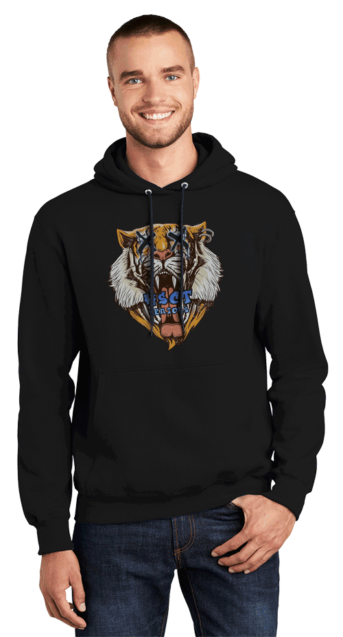 school spirit items with school logo sweatshirt