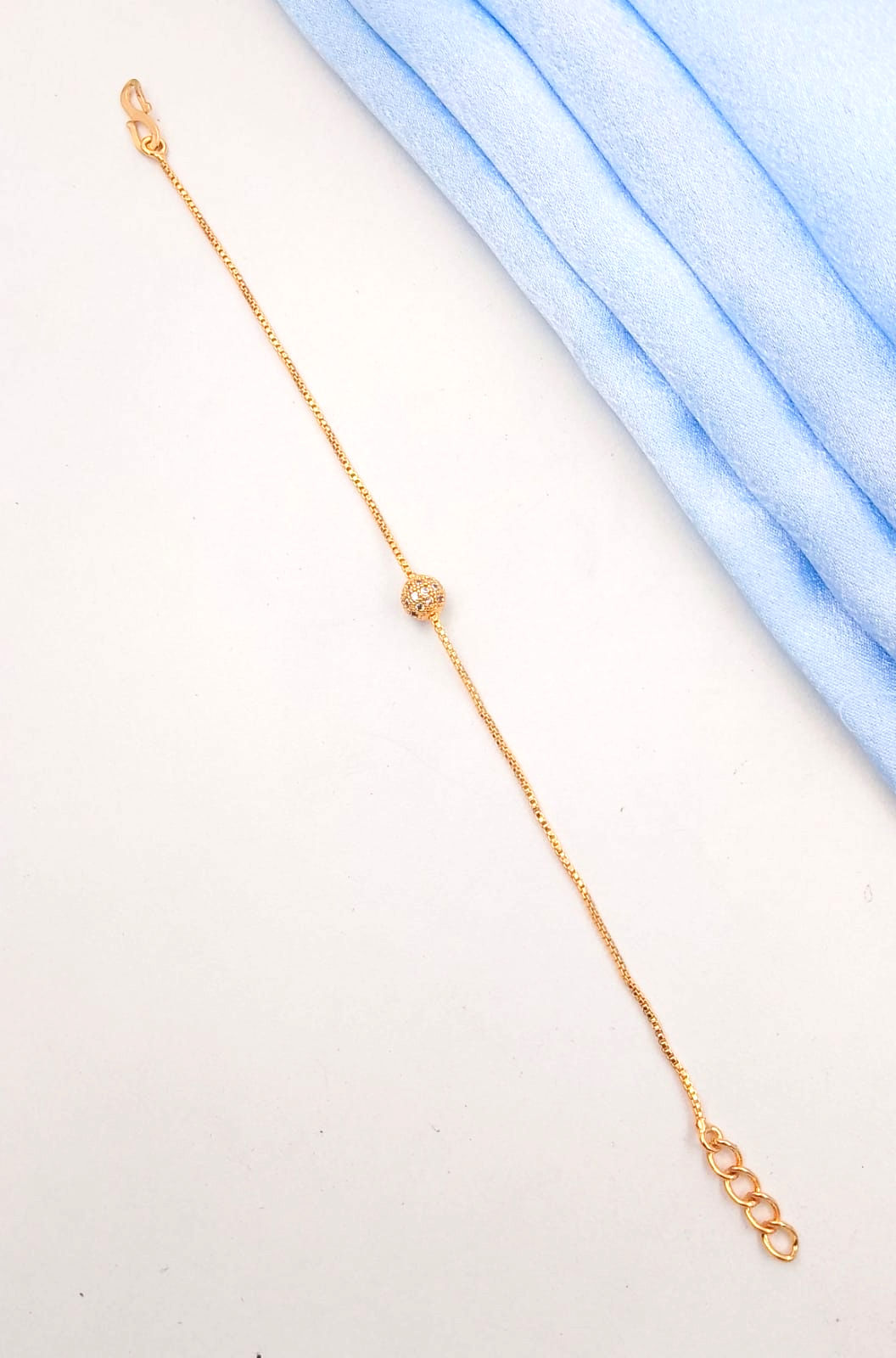 Single Stone Ball Chain Bracelet