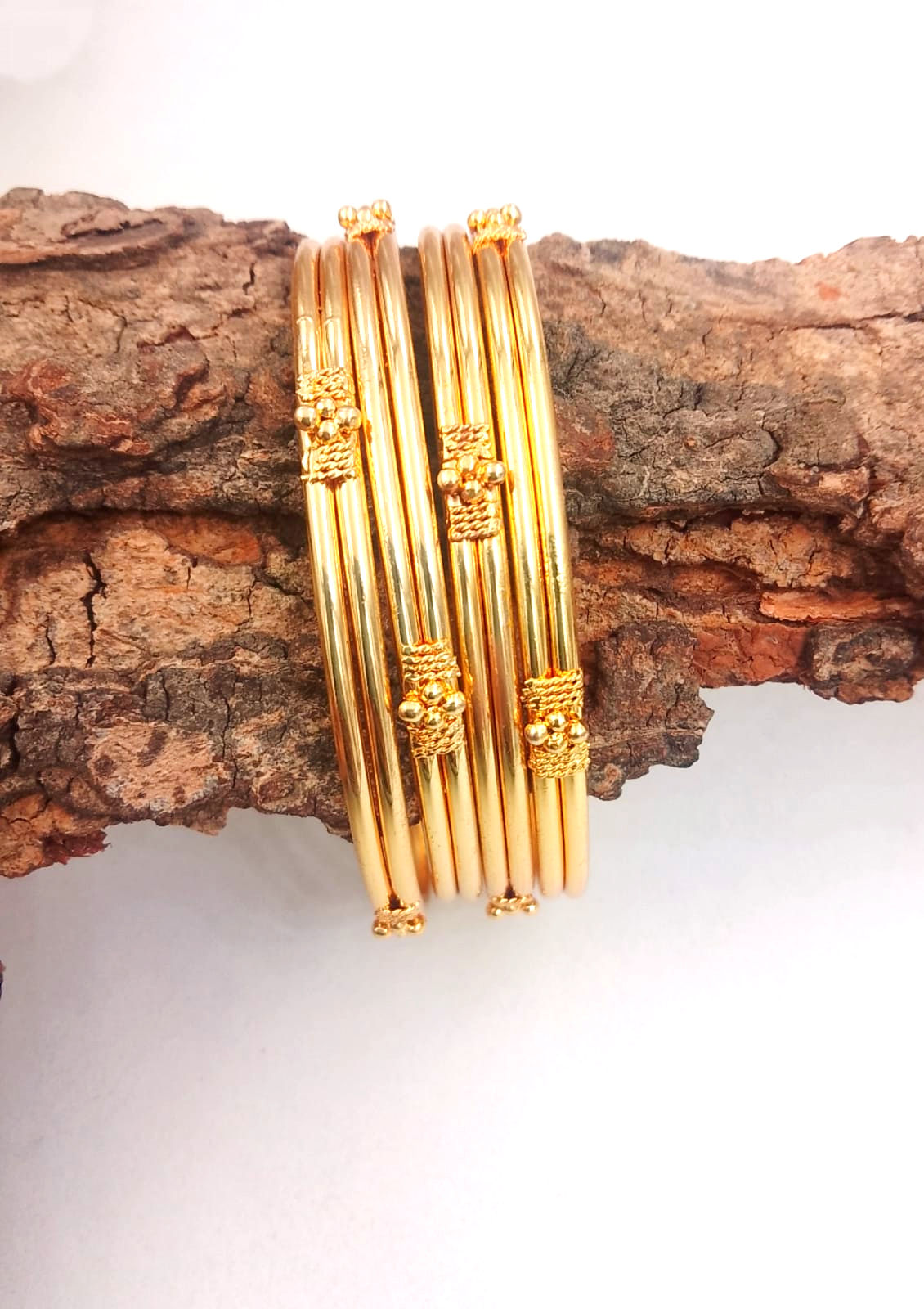 Double Line Bangles Set of 4pc
