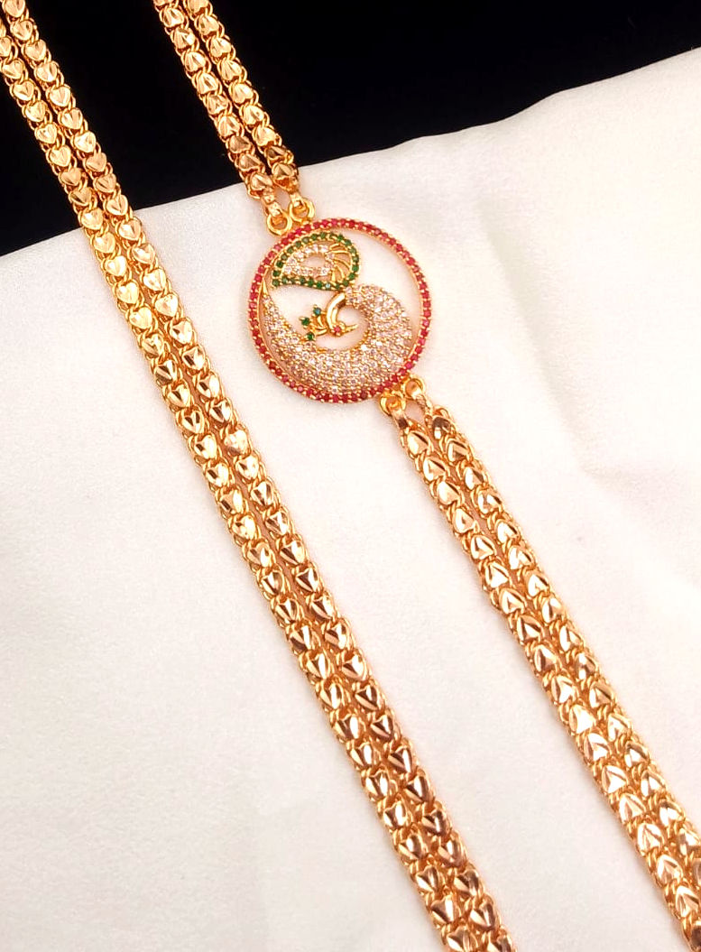 Double Line Peacock Mugappu Chain