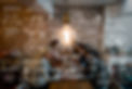 Stock photo of a lightbulb with marketing terms.