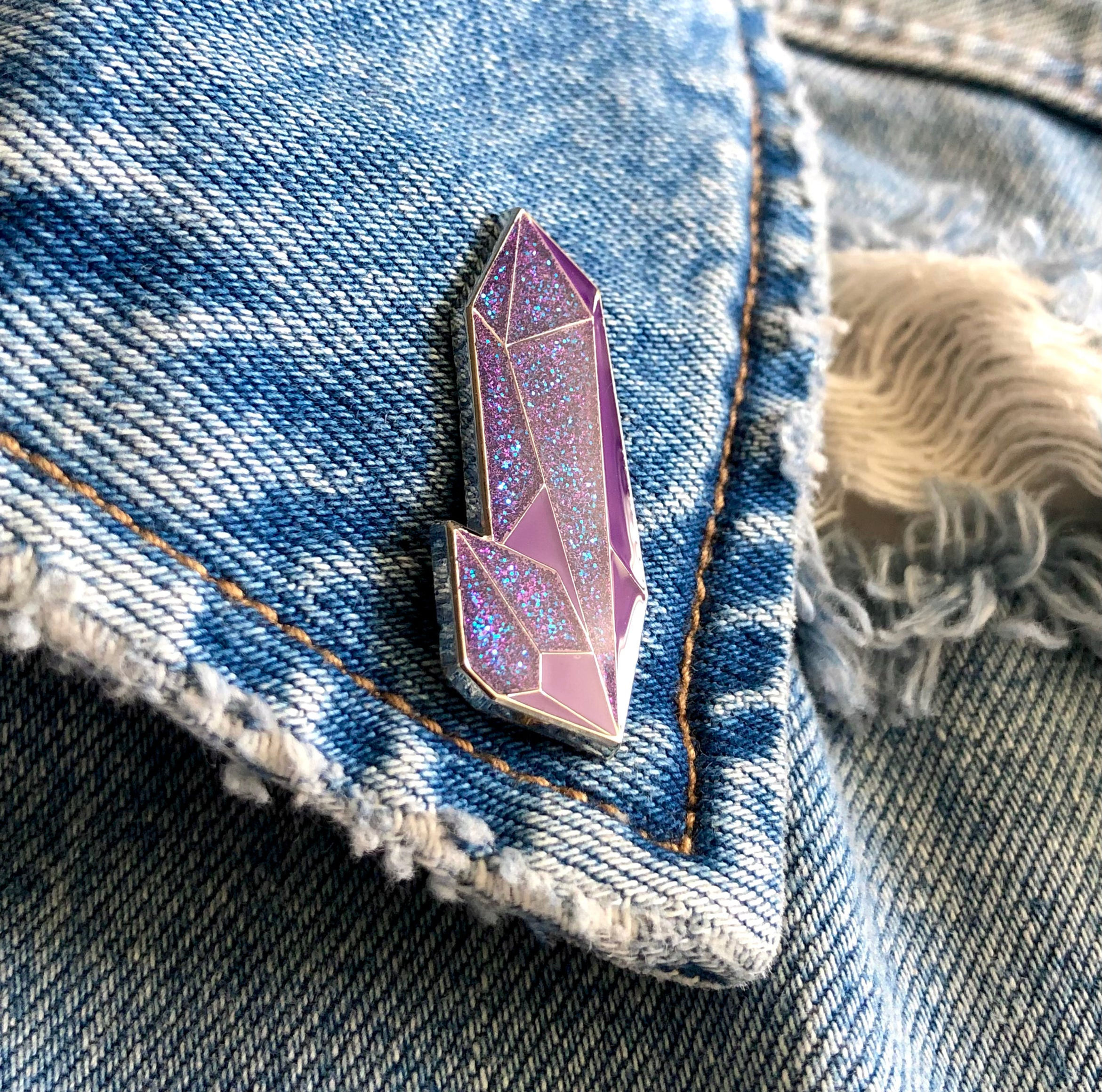 Purple Crystal Enamel Pin