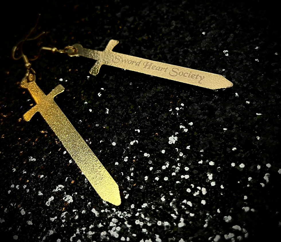 Thumbnail: Gold Astrid Sword Earrings