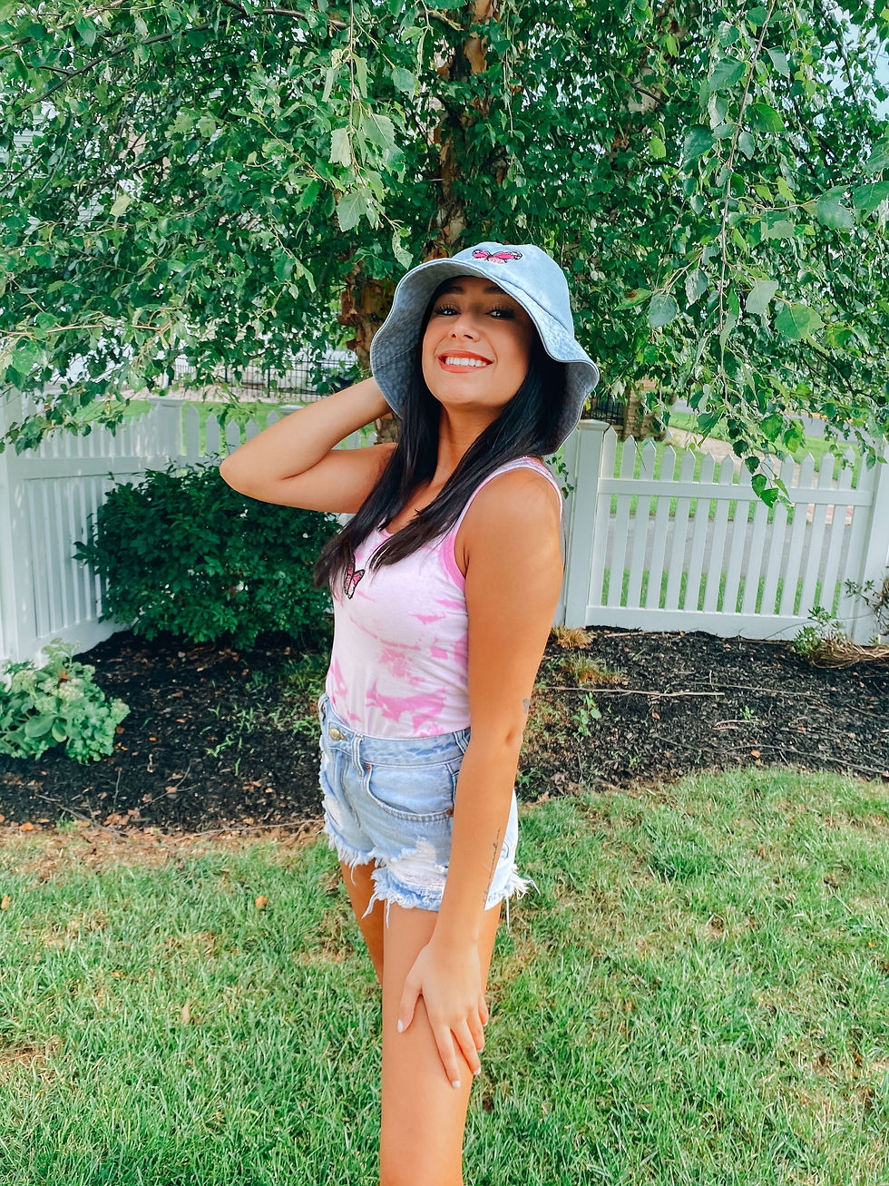 Miniatura: Light Denim Butterfly Bucket Hat