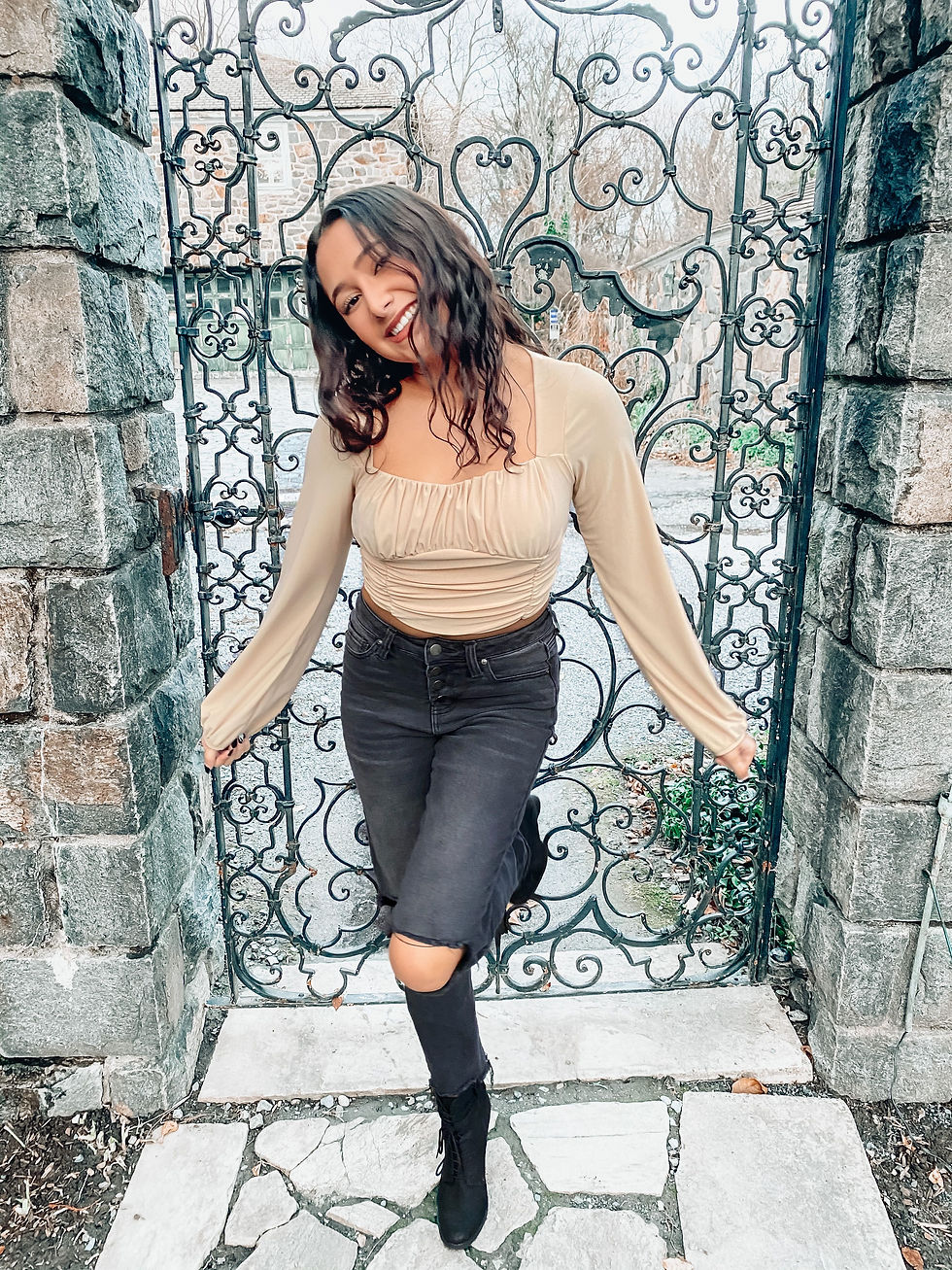 Thumbnail: Taupe Ruched Crop Top