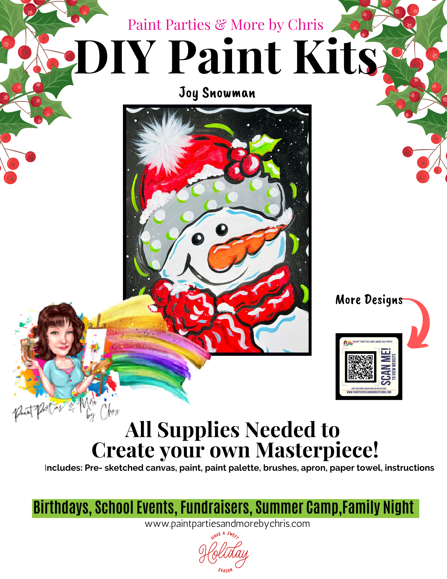 Joyful Snowman DIY Paint Party Kit