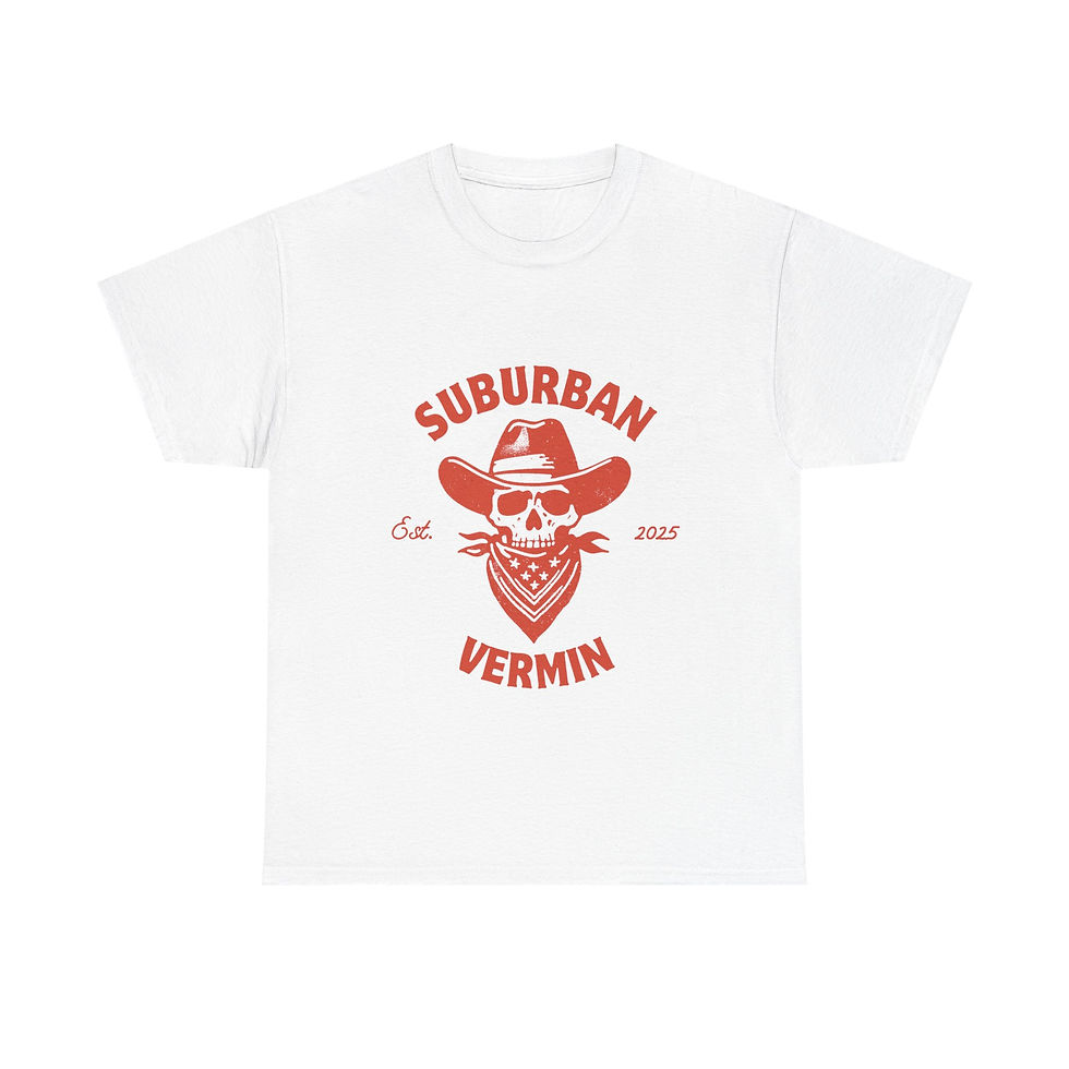 Suburban Vermin Unisex Heavy Cotton Tee - Casual, Street