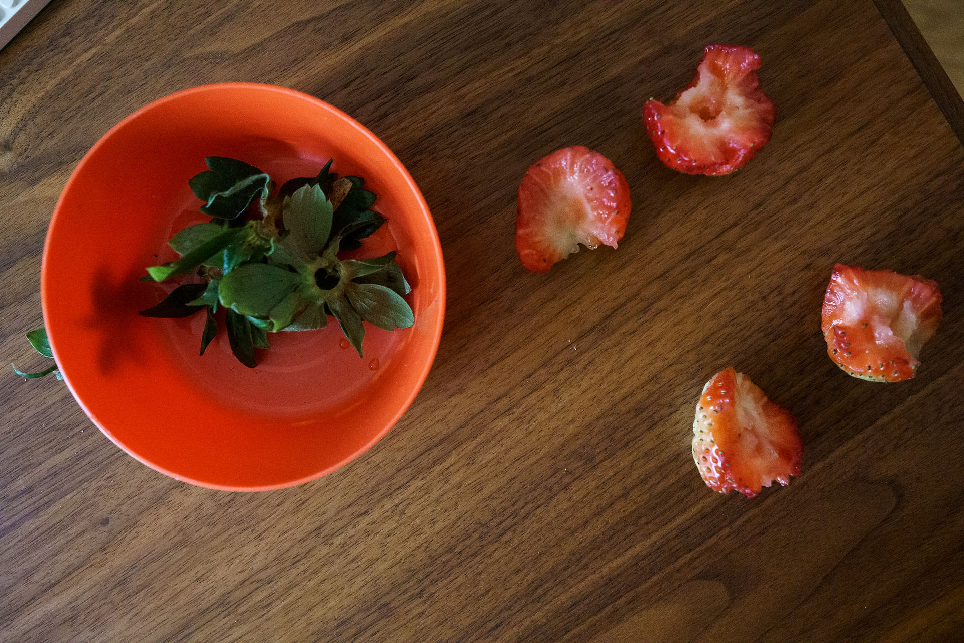 strawberries left behind by big brother