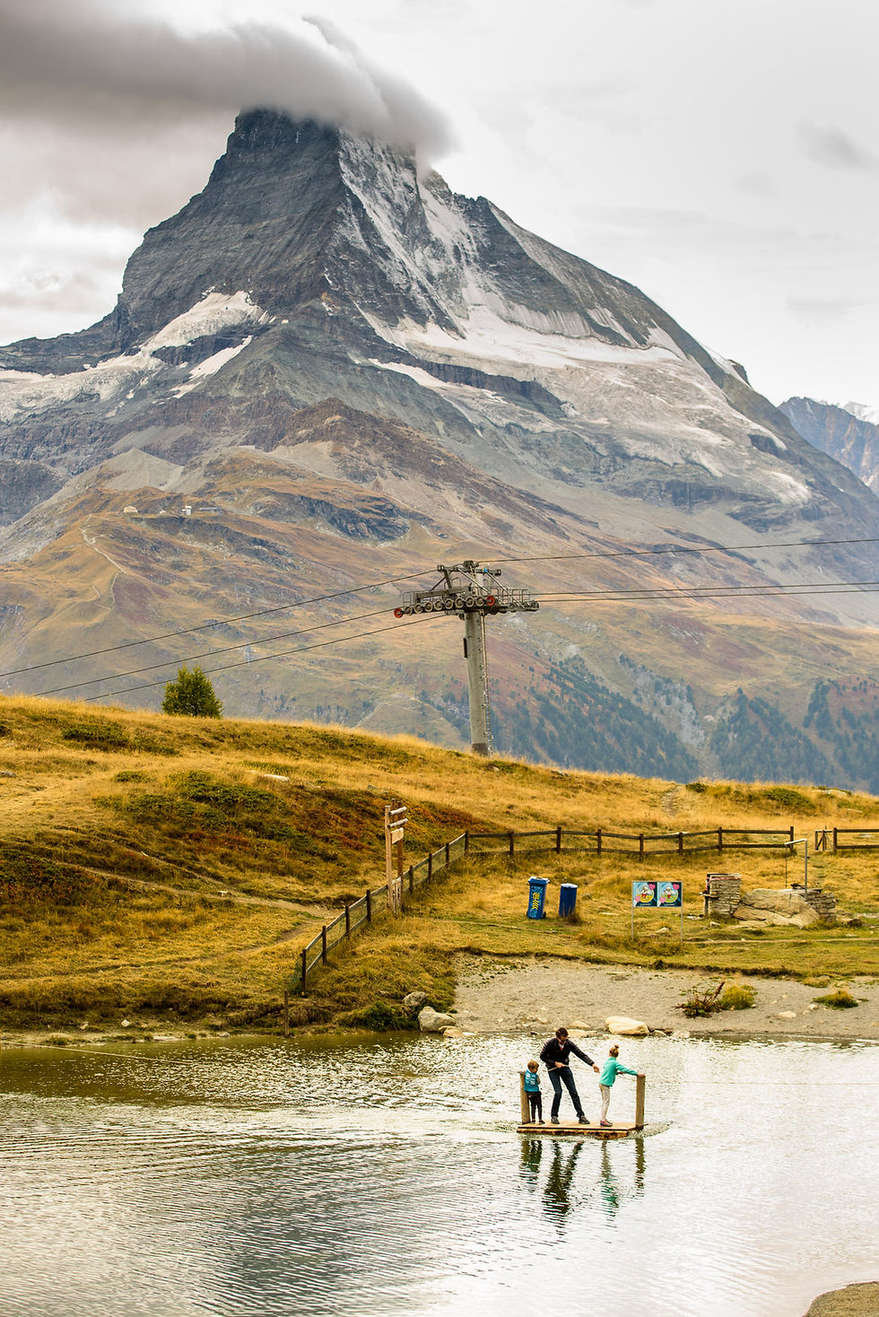 Brad and kids at the Matterhorn