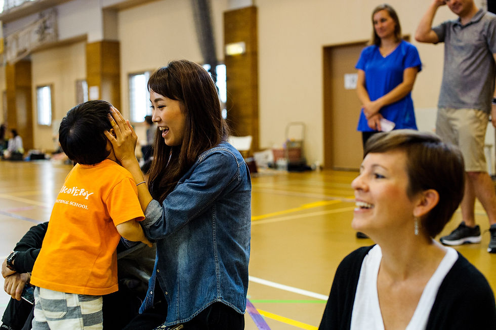 Rento whines to his mother at sports day