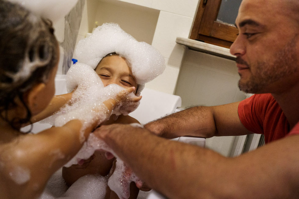 soap bubbles in the bathtub