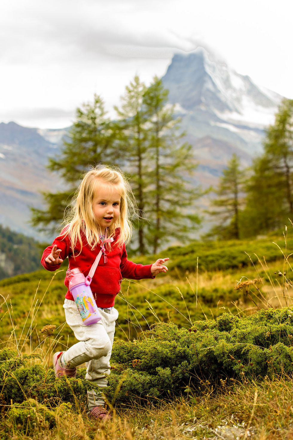Skye walking in the mountains