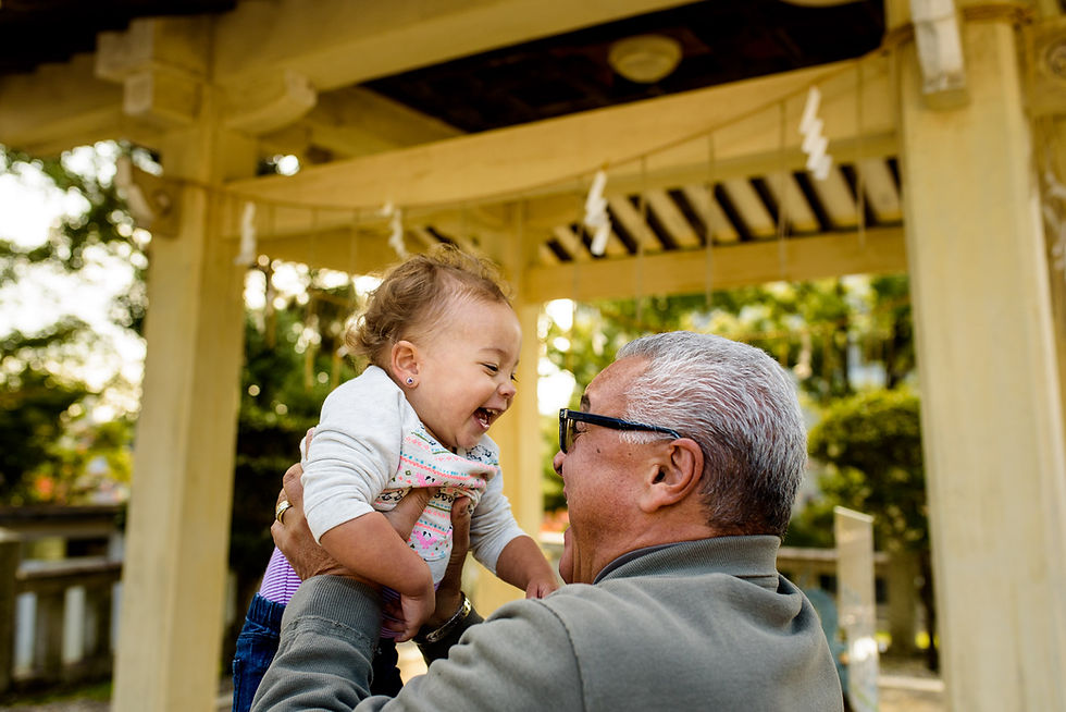 Pipa and Giuliana laugh at each other at the shrine