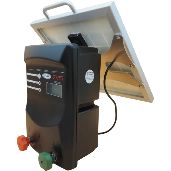 Perspective view of a JVA SV5 solar energiser