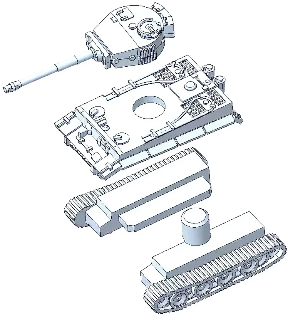 Thumbnail: 1/350 Coin Size Frontline Micro Tank Battle - German Tank