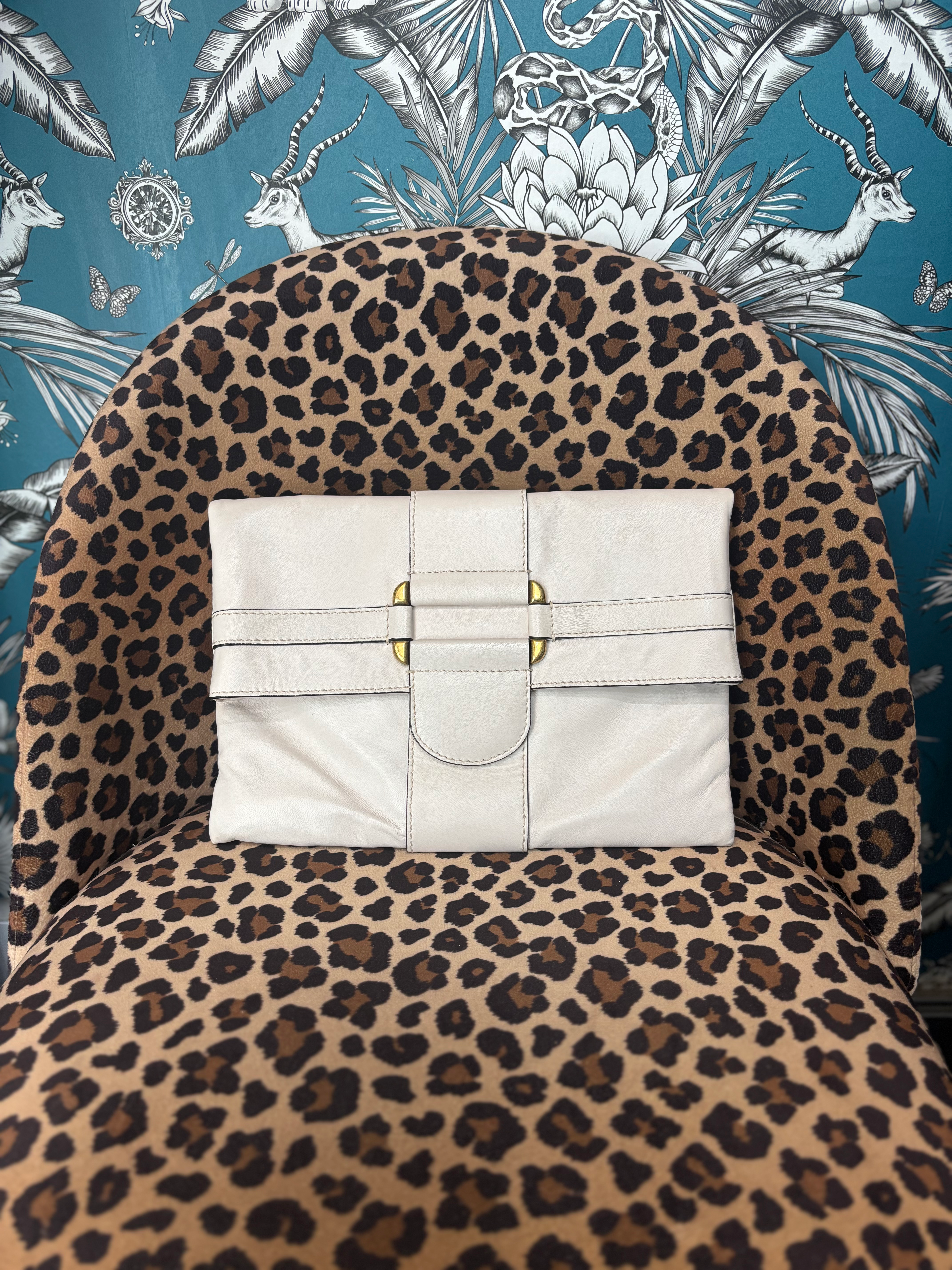 Alexander McQueen Beige/Nude Leather Large Clutch Bag