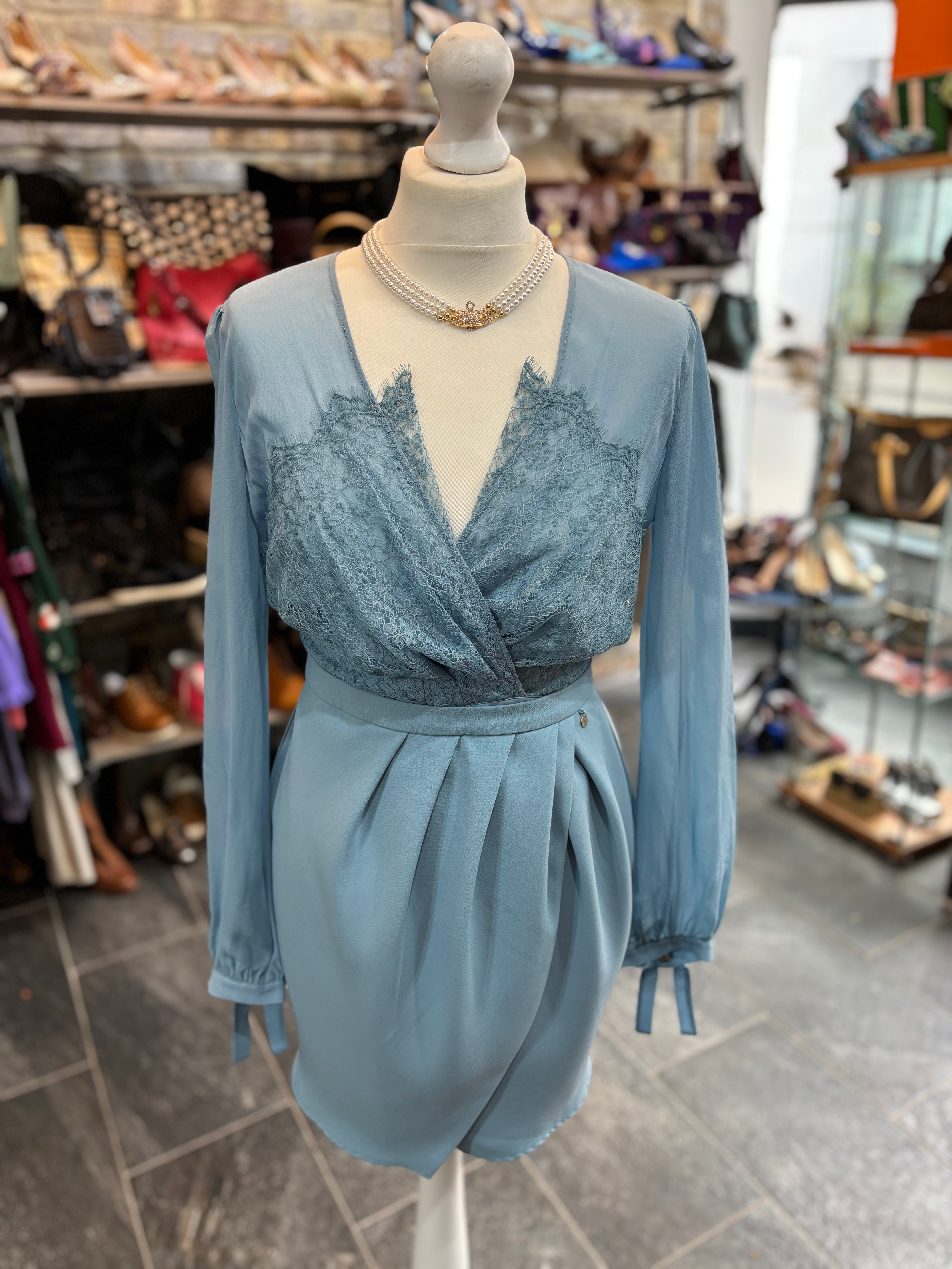 NEW with tags Elisabetta Franchi Italy RRP £480 Baby Blue Dress