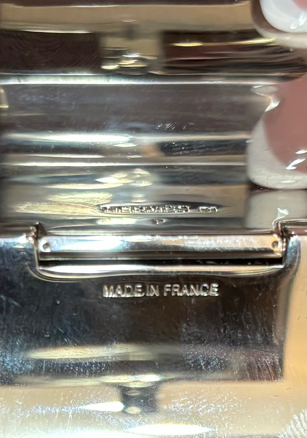 Thumbnail: NEW Hermes  Extra Wide Clic Clac H Bracelet Silver Grey White