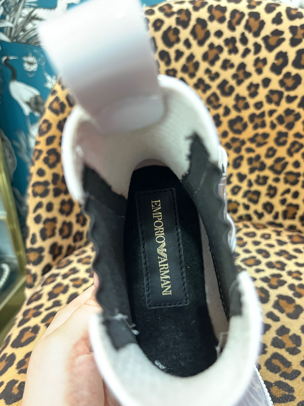 Thumbnail: NEW Emporio Armani White Plastic Chelsea Boots Size 3