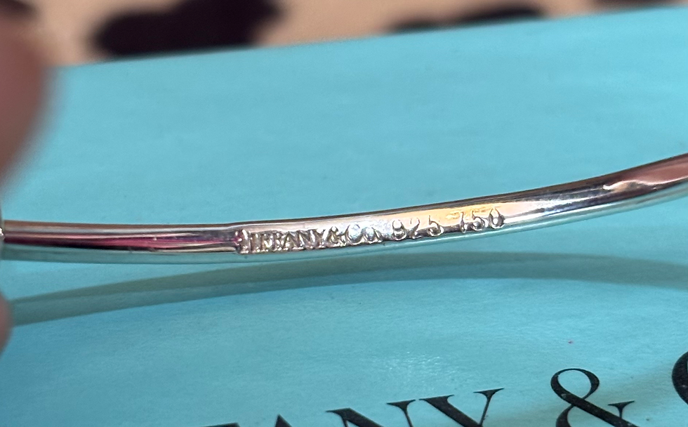 Thumbnail: Tiffany & Co. Vintage 14kt. Gold Trim & Silver Love Knot Hook Bangle