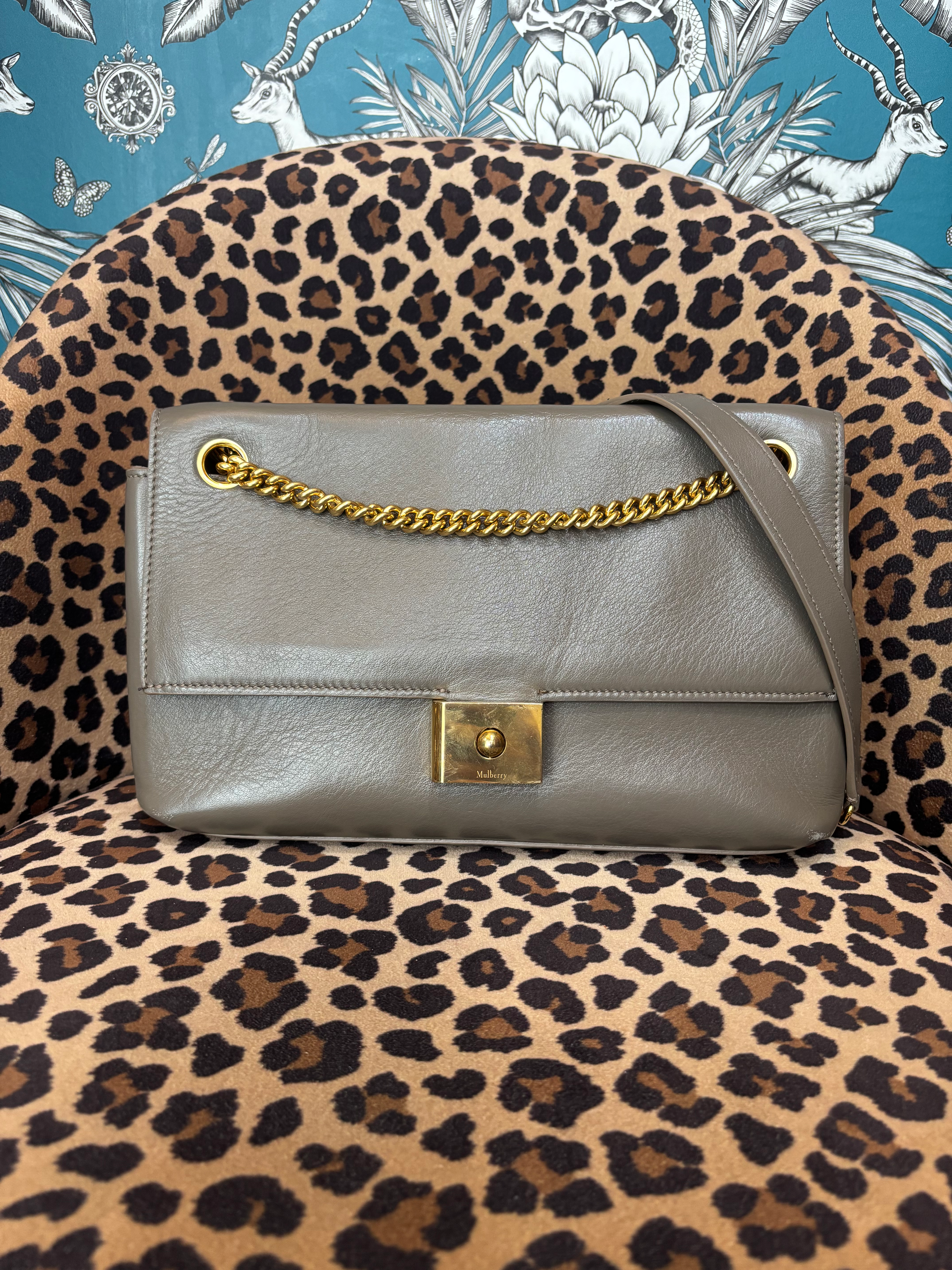 Mulberry Cheyne Taupe Leather Shoulder Bag