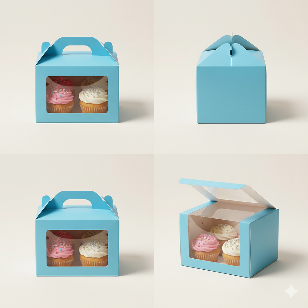 Thumbnail: Premium 4 Pcs Cupcake Box with Window & Handle