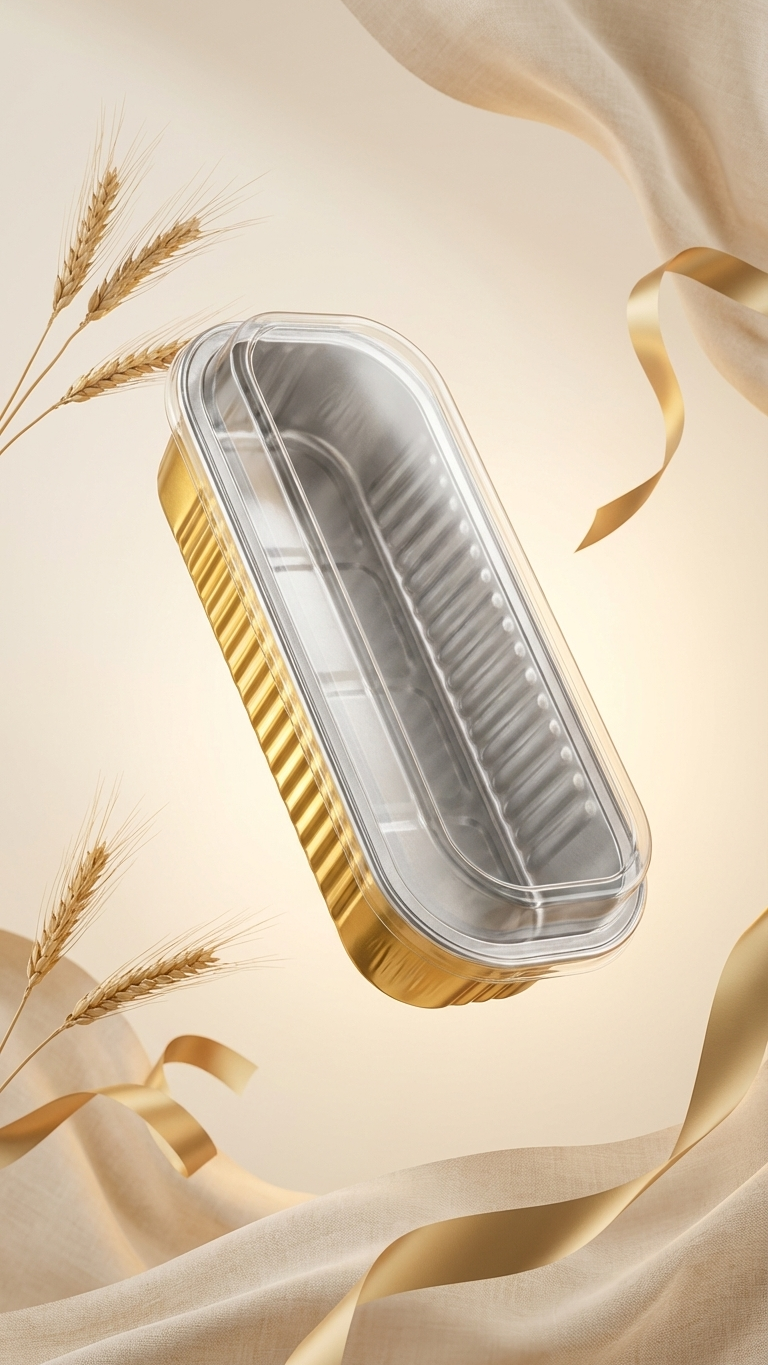 Thumbnail: Boat Shape Gold Foil Aluminium Baking Container 200ml