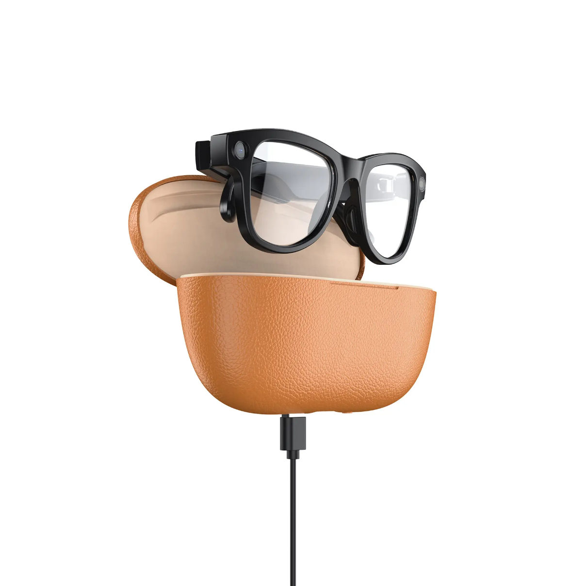 Macblen VisionSmart Pro Audio Glasses with charging case.