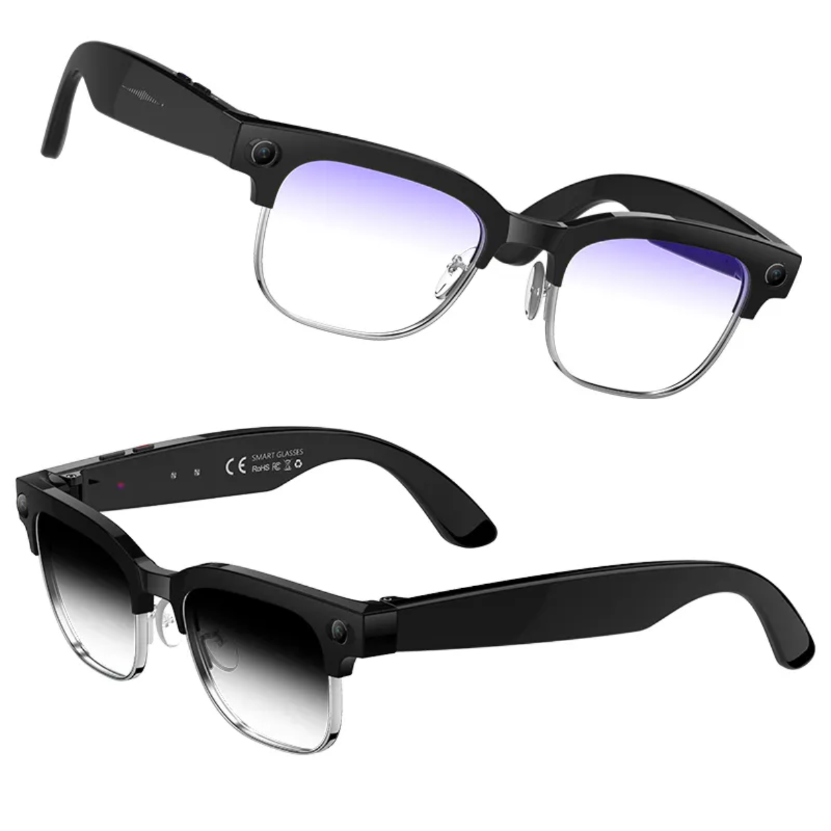 Macblen Iris IQ Smart Glasses in black and silver