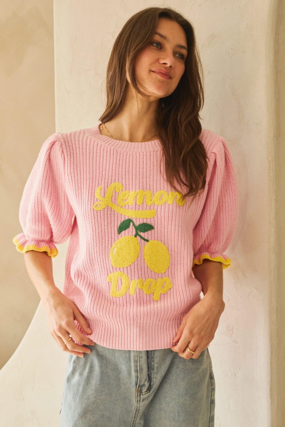 Lemon Drop Graphic Knitted Sweater