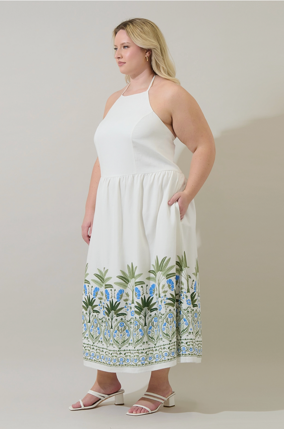Thumbnail: Triny Halter Neck Midi Dress