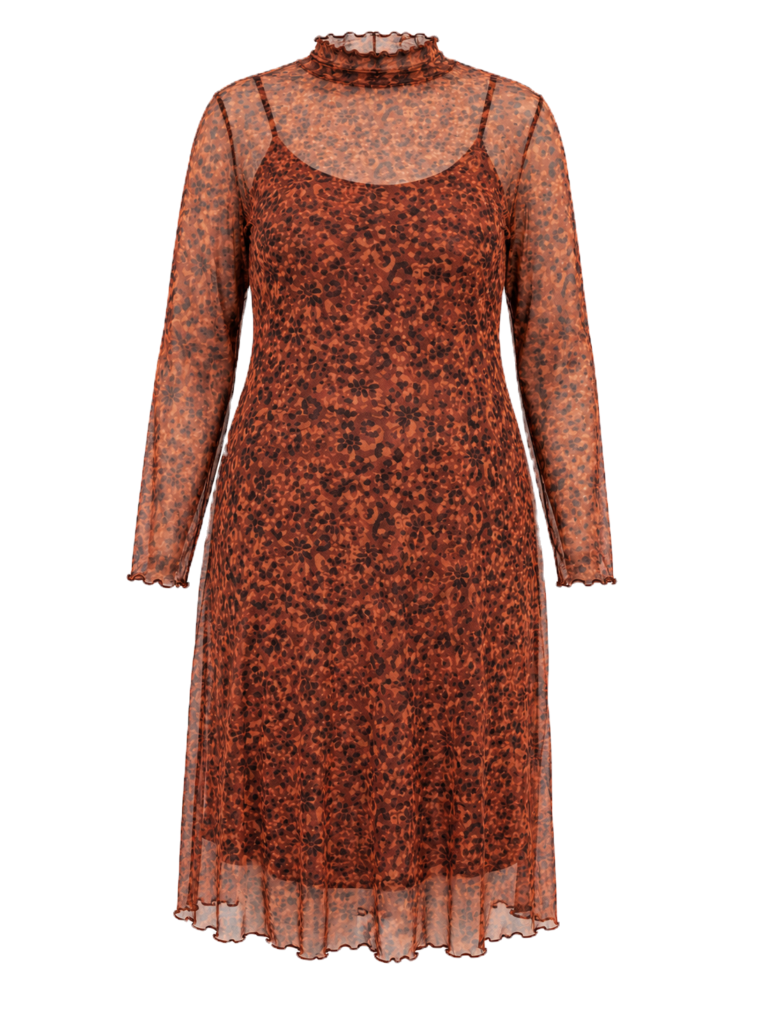 Mesh Mock Neck Midi Dress - Steve Madden
