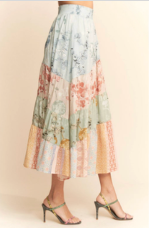 Thumbnail: Floral Tiered Maxi Skirt