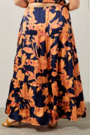 Thumbnail: Satin Tiered Maxi Skirt