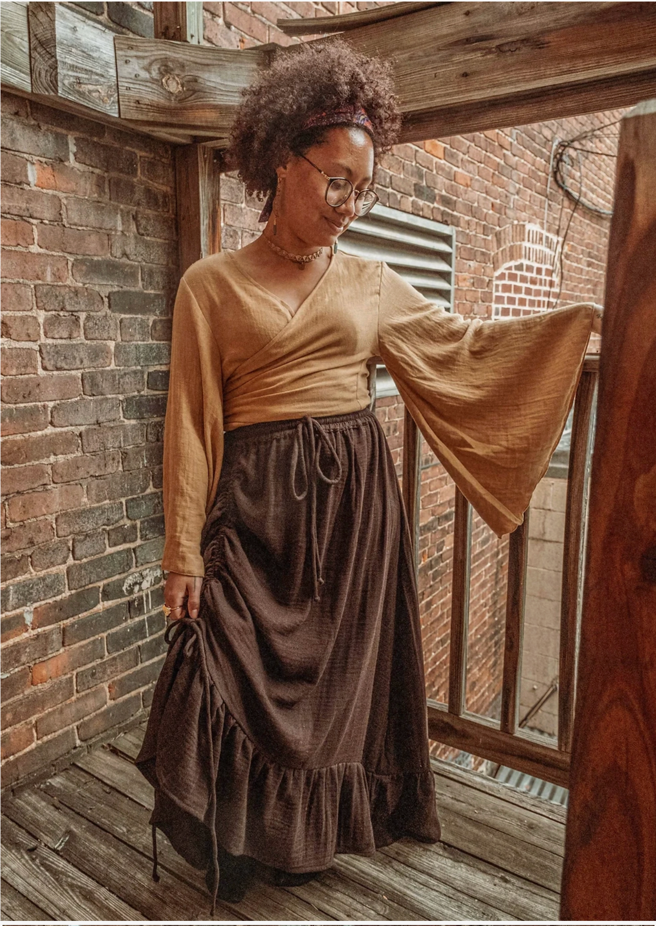 Boho Cinch Ruffle Skirt