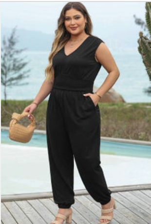 Thumbnail: Sleeveless V Neck Jumpsuit