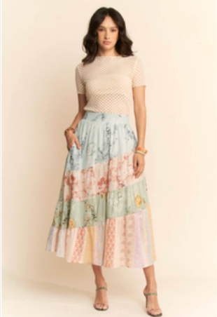 Floral Tiered Maxi Skirt