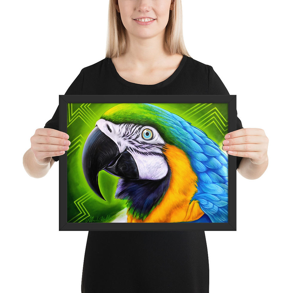 Miniatura: Quadro Decorativo Arara Canindé Animal de Poder