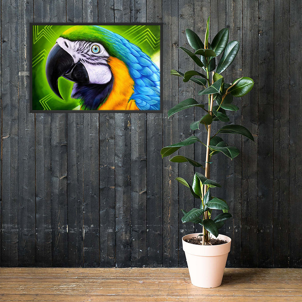 Miniatura: Quadro Decorativo Arara Canindé Animal de Poder