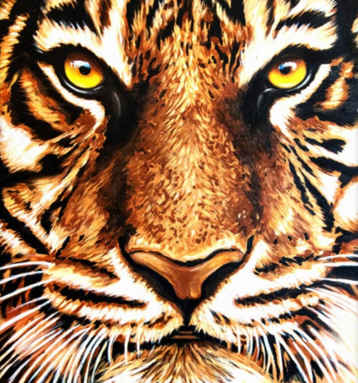 Miniatura: Quadro Decorativo Tigre Animal de Poder