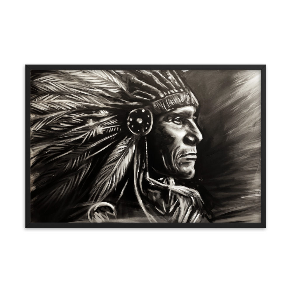 Quadro Decorativo Cacique (Indio Nativo Americano)