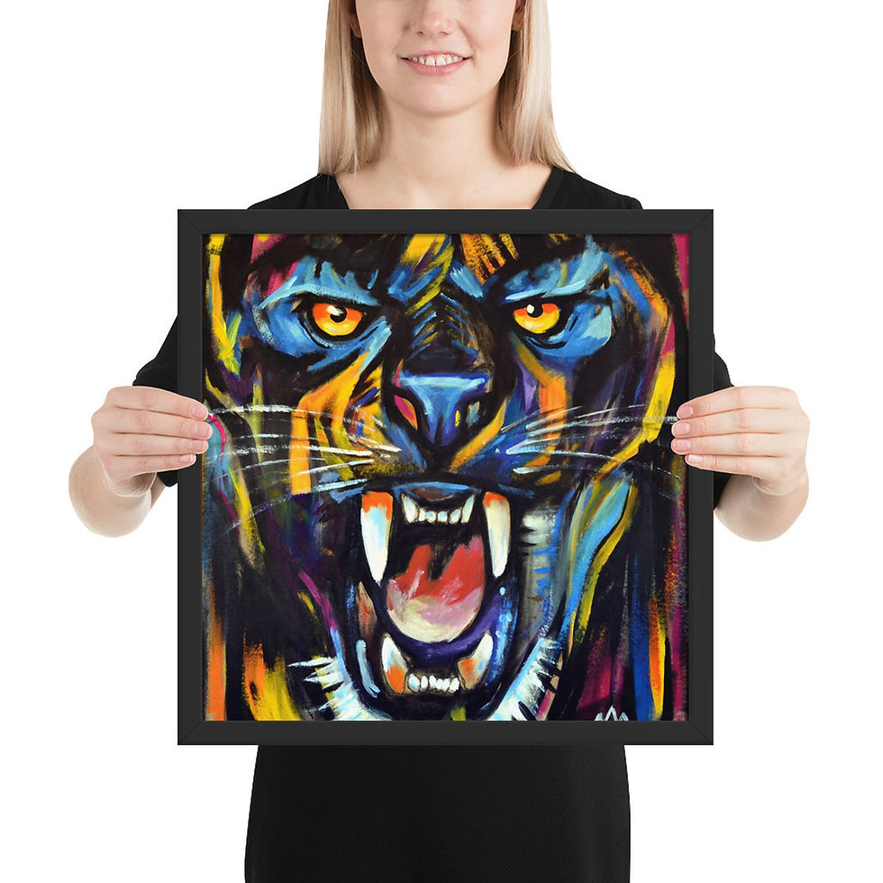 Miniatura: Quadro Decorativo Animal de Poder Pantera Negra