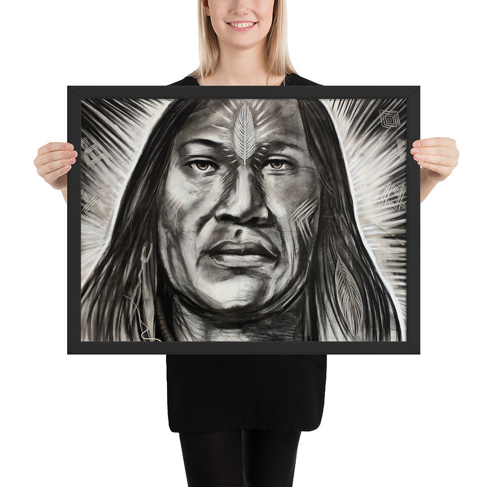 Miniatura: Quadro Decorativo Cacique (Indio Nativo Americano)