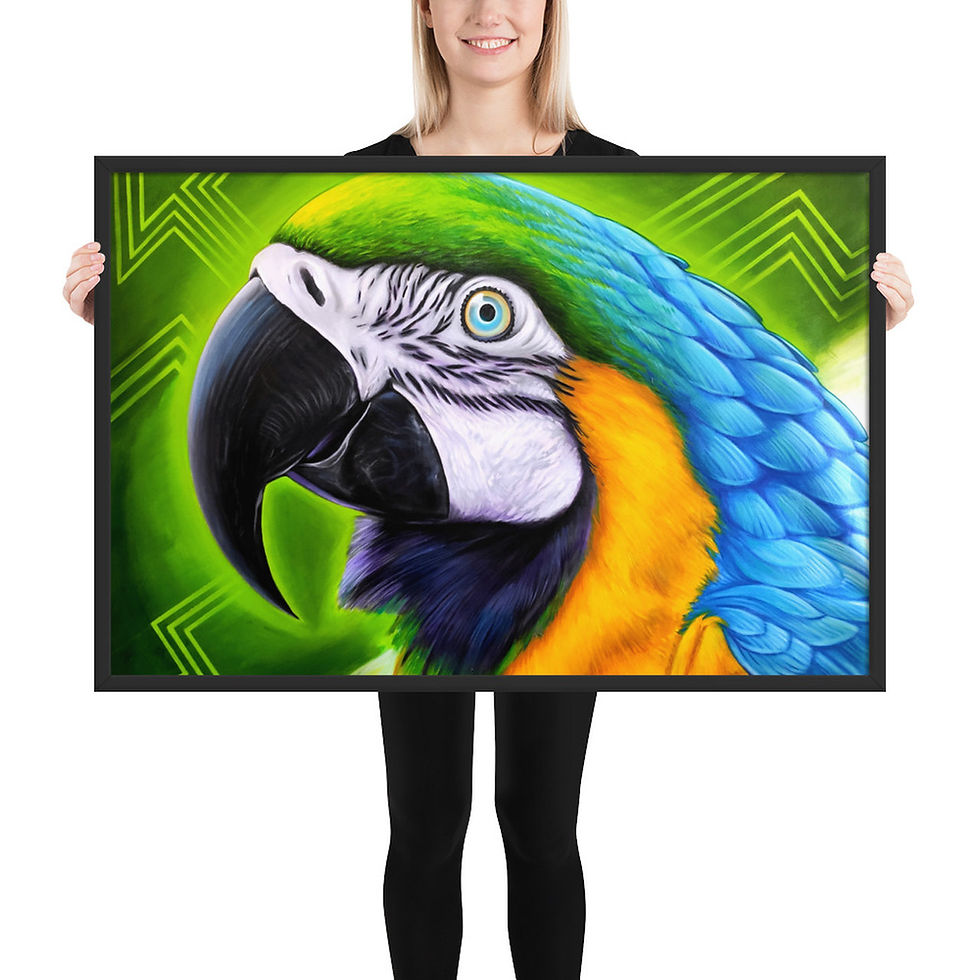 Miniatura: Quadro Decorativo Arara Canindé Animal de Poder