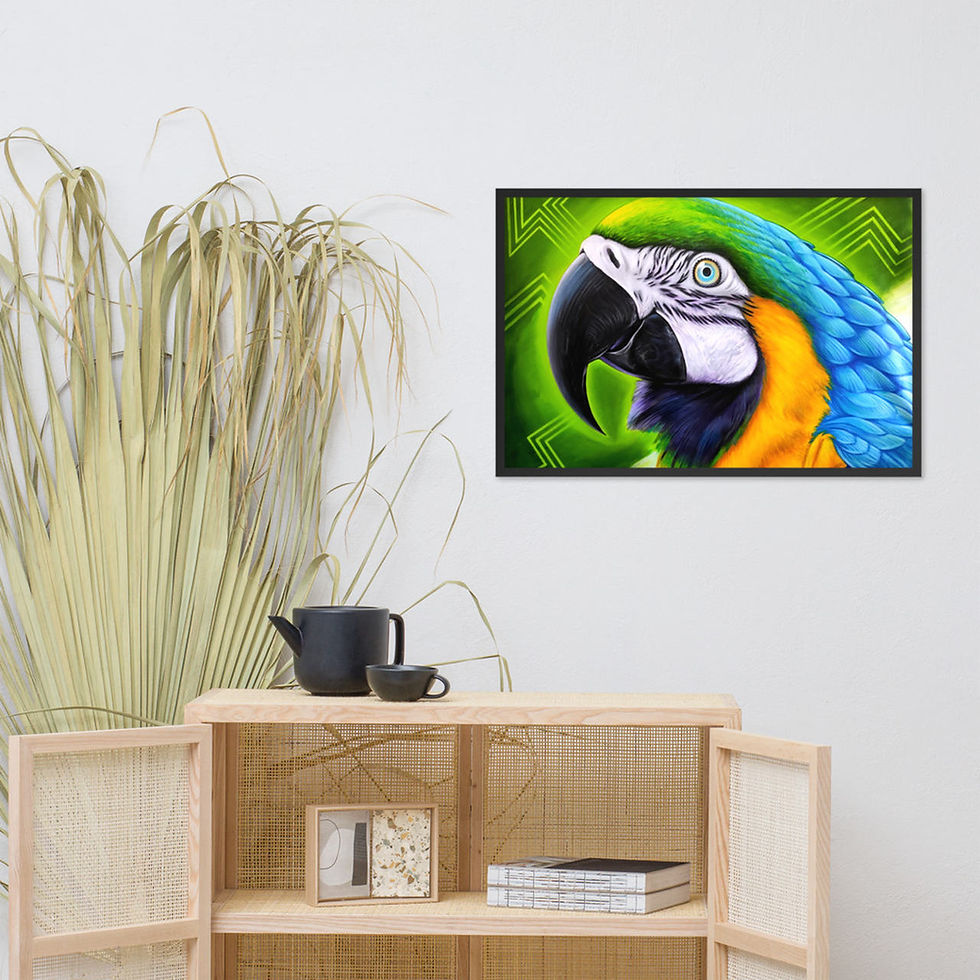 Miniatura: Quadro Decorativo Arara Canindé Animal de Poder