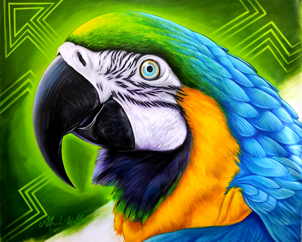 Miniatura: Quadro Decorativo Arara Canindé Animal de Poder