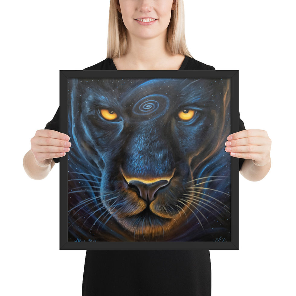 Miniatura: Quadro Decorativo Animal de Poder Pantera Negra Lunar