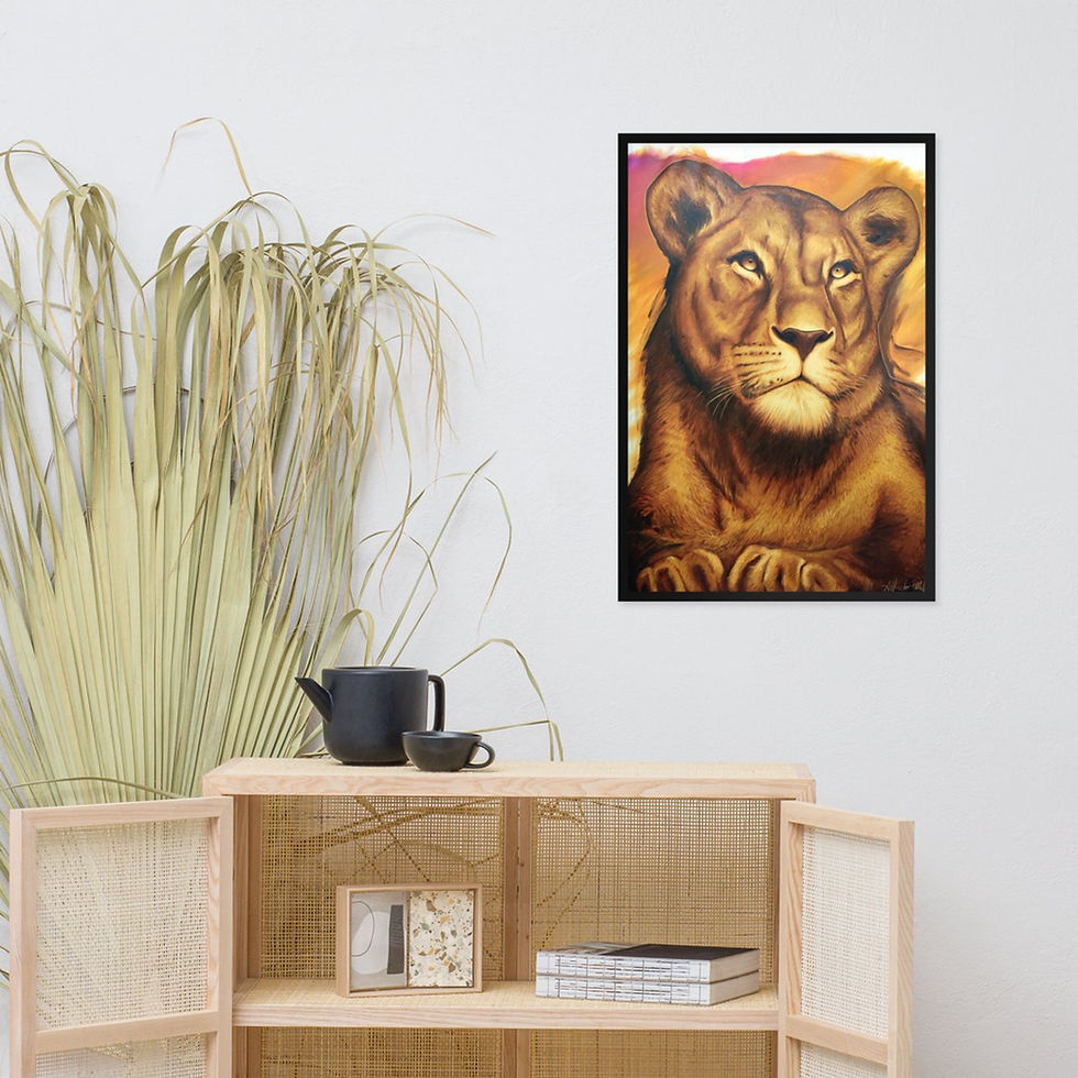 Miniatura: Quadro Decorativo Leoa Animal de Poder